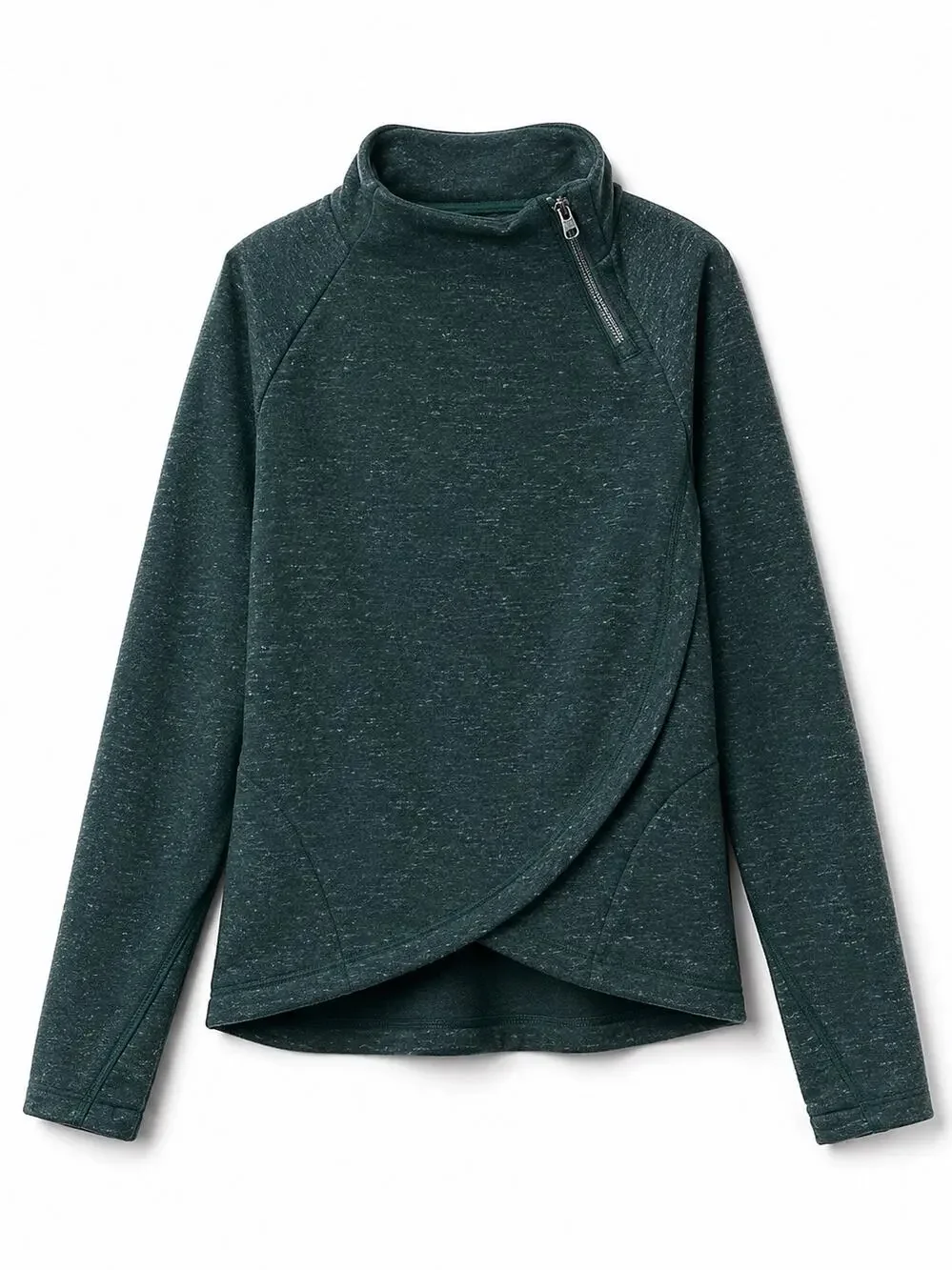 Athleta Girl Cozy Karma Asym Wrap Quarter Zip Fleece Pullover